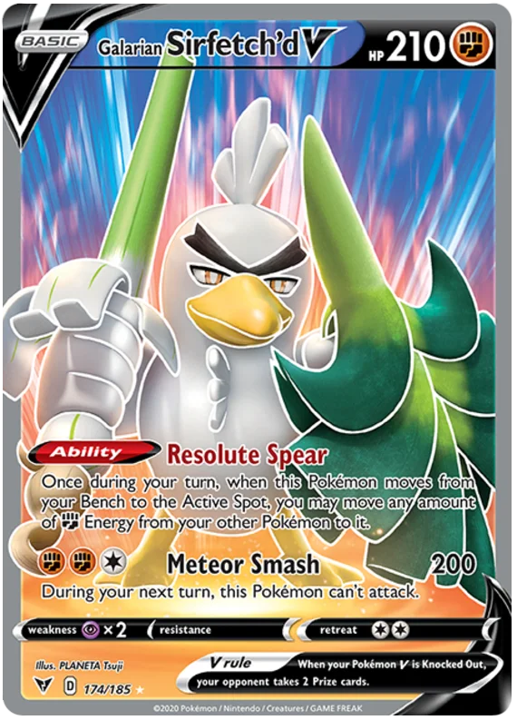 174 185 Galarian Sirfetchd V Full Art SWSH Vivid Voltage 174-185-galarian-sirfetchd-v-full-art-swsh-vivid-voltage