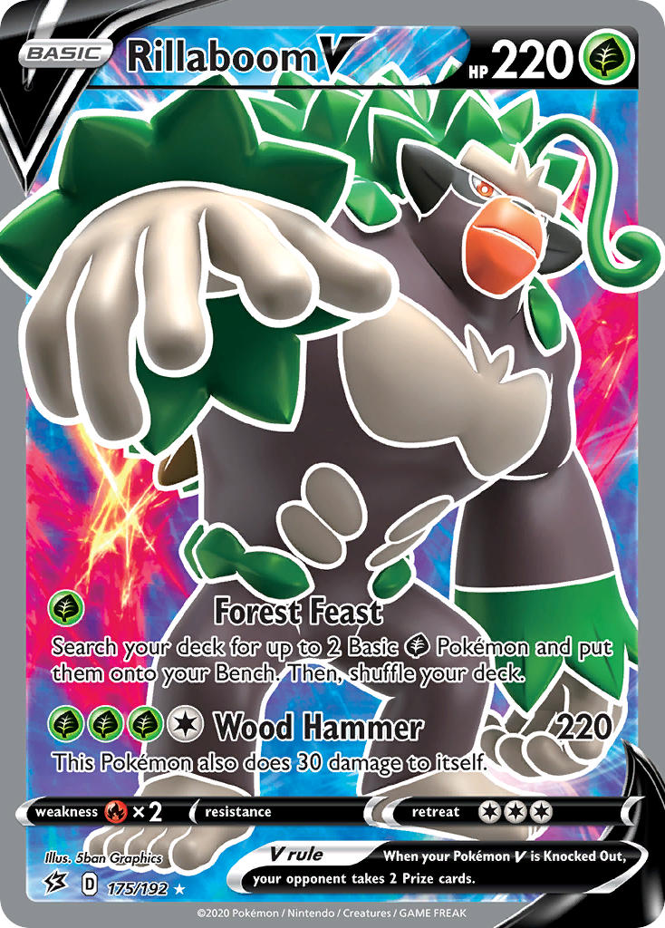 175/192-Rillaboom V Full Art - SWSH Rebel Clash