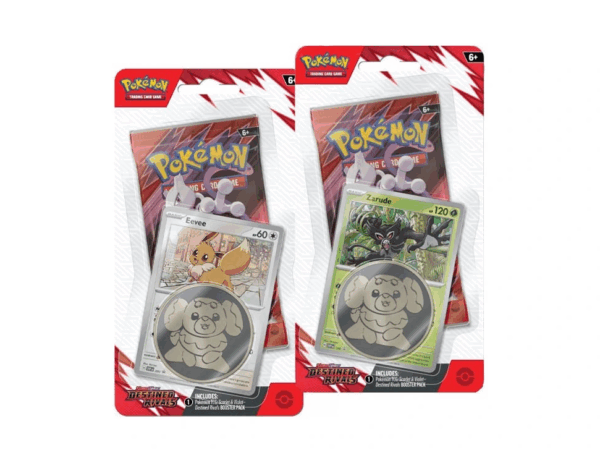 Destined Rival Single Pack Blister Eevee & Zarude Combo - Pokemon Promo Boxes Destined Rival Single Pack Blister Eevee & Zarude Combo - Pokemon Promo Boxes